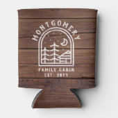 Rustieke Familie Cabin Donker Hout Gepersonaliseer Blikjeskoeler (Voorkant)