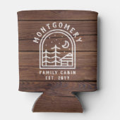 Rustieke Familie Cabin Donker Hout Gepersonaliseer Blikjeskoeler (Achterkant)