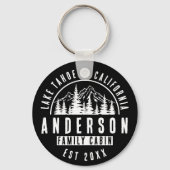 Rustieke familie Cabin Mountain Lodge | Zwart Sleutelhanger (Voorkant)