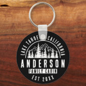 Rustieke familie Cabin Mountain Lodge | Zwart Sleutelhanger (Voorkant)