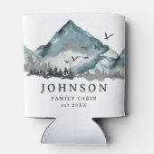 Rustieke familie Cabin Mountain Pine Tree Forest Blikjeskoeler (Achterkant)