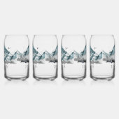 Rustieke familie Cabin Mountain Pine Tree Forest Blikvorm Glas (Links)