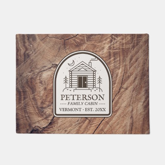 Rustieke Familie Cabin Wood Decor Custom Deurmat (Voorkant)
