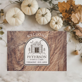 Rustieke Familie Cabin Wood Decor Custom Gastenboek