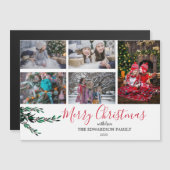 Rustieke familie collage Kerstmis magnetische kaar (Voorkant / Achterkant)