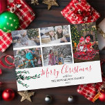 Rustieke familie collage Kerstmis magnetische kaar<br><div class="desc">Creëer uw eigen familie foto collage,  waterverf bessen,  Merry Christmas magnetische kaart. Stuur uw vrienden en familie kerstwensen met deze zeer persoonlijke kerstkaart. U kunt uw eigen foto's toevoegen,  jouw tekst en namen toevoegen.</div>