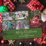 Rustieke familie collage Kerstmis magnetische kaar<br><div class="desc">Creëer uw eigen familie foto collage,  waterverf bessen,  Merry Christmas magnetische kaart. Stuur uw vrienden en familie kerstwensen met deze zeer persoonlijke kerstkaart. U kunt uw eigen foto's toevoegen,  jouw tekst en namen toevoegen.</div>