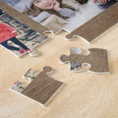 Rustieke familie foto collage monogram naam legpuzzel (Zijkant)