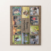Rustieke familie foto collage monogram naam legpuzzel (Verticaal)