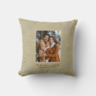 Rustieke Familie Foto Kerst Pine Branches Kussen