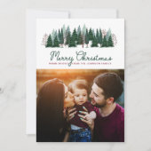 Rustieke familie foto Kerstmis dennenboom Feestdagenkaart (Voorkant)