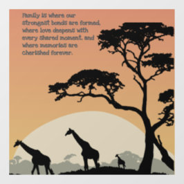 Rustieke familie gekoesterde obligaties | Giraffe Raamsticker