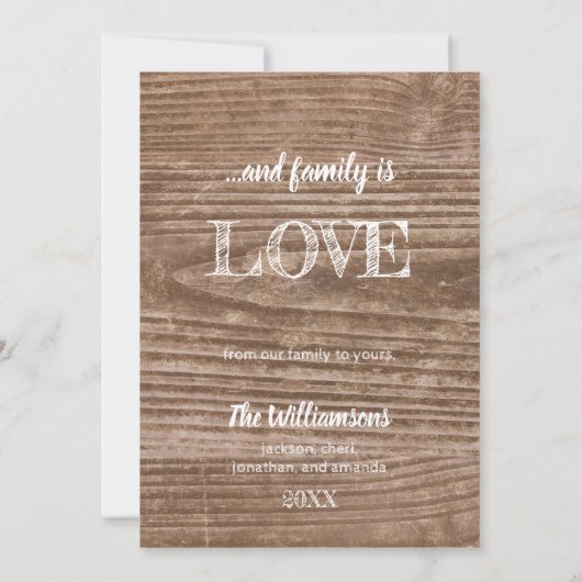 Rustieke familie houdt van moderne kerstvakantie kaart (Achterkant)