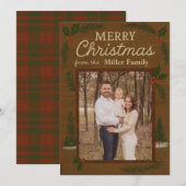 Rustieke familie kerst Kaart (Voorkant / Achterkant)