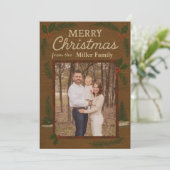 Rustieke familie kerst Kaart (Staand voorkant)
