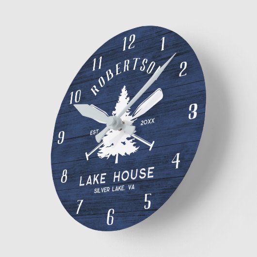 Rustieke familie Lake House voor Tree Navy Blue Wo Ronde Klok (Hoek)