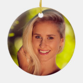 Rustieke Familie Memorial Photo Tree Rode Kardinaa Keramisch Ornament (Achterkant)