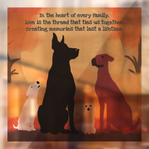 Rustieke familie met veel liefde en emoties Hond Raamsticker