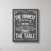 Rustieke Familie Quote Zwart Wit  Krijtbord Canvas Afdruk (Voorkant)