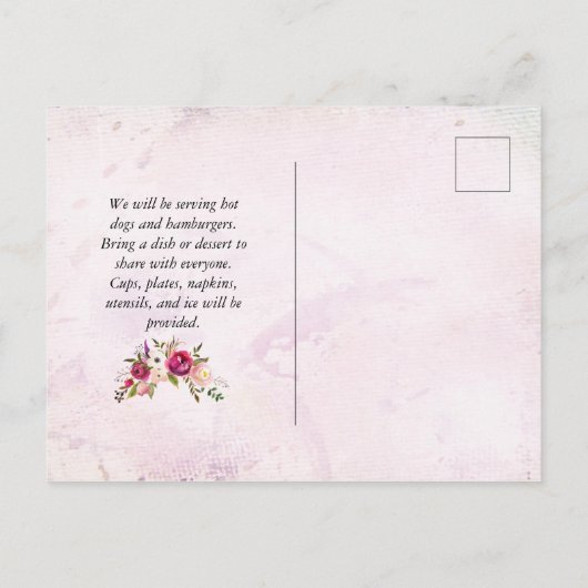  rustieke familie reünie bloemenboom slice uitnodiging briefkaart (Achterkant)