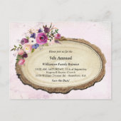  rustieke familie reünie bloemenboom slice uitnodiging briefkaart (Voorkant)