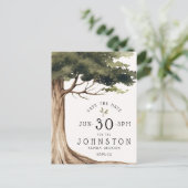 Rustieke Familie Reünie Partij Save the Date Tree Briefkaart (Staand voorkant)