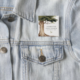 Rustieke familie reünie picknick Vintage Vierkante Button 5,1 Cm