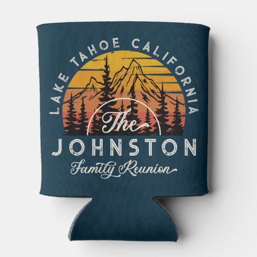 Rustieke  familie reünie retro zonsondergang blikjeskoeler (Achterkant)