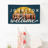 Rustieke familie reünie retro zonsondergang welko spandoek (Insitu)