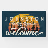 Rustieke familie reünie retro zonsondergang welko spandoek (Horizontaal)