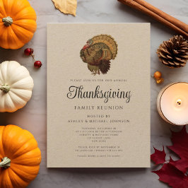 Rustieke  familie reünie Thanksgiving Kaart