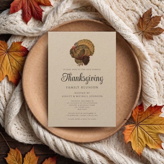 Rustieke familie reünie Thanksgiving Kaart