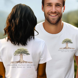 Rustieke familie reünie Waterverf Tree T-shirt
