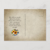 Rustieke Familie Reünie Zonnebloem Boom Slice Uitnodiging Briefkaart (Achterkant)