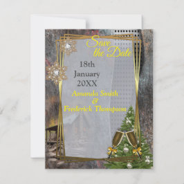 Rustieke familie Stone Cabin Aankondiging