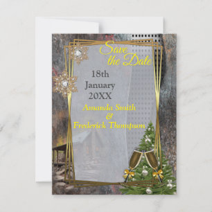 Rustieke familie Stone Cabin Aankondiging