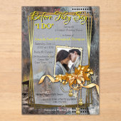 Rustieke familie Stone Cabin Acryl Uitnodigingen (Voorkant)