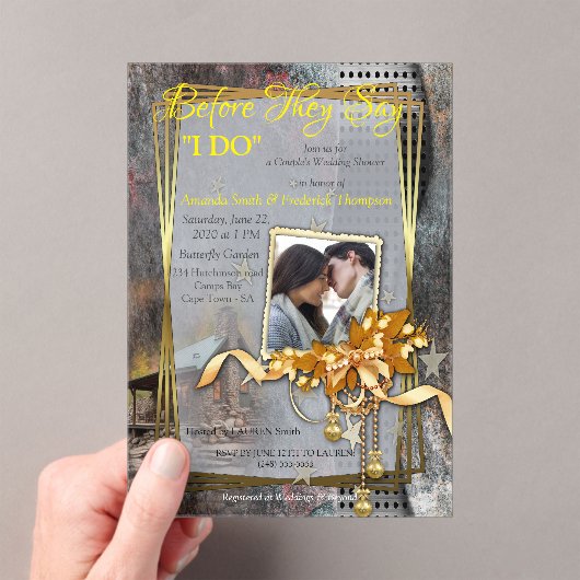 Rustieke familie Stone Cabin Acryl Uitnodigingen (Insitu (Draagbaar))