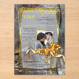 Rustieke familie Stone Cabin Acryl Uitnodigingen