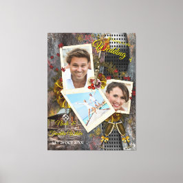 Rustieke familie Stone Cabin Canvas Afdruk