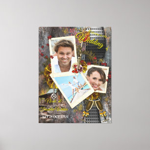 Rustieke familie Stone Cabin Canvas Afdruk