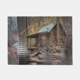 Rustieke familie Stone Cabin Deurmat
