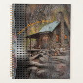 Rustieke familie Stone Cabin Planner (Voorkant)