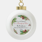 Rustieke familie van 3 nieuwe baby 1e kerst keramische bal ornament (Voorkant)