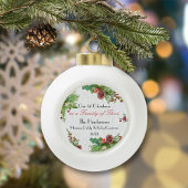 Rustieke familie van 3 nieuwe baby 1e kerst keramische bal ornament