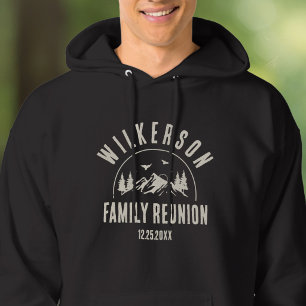 Rustieke familiebijeenkomst blokhut bos retro hoodie