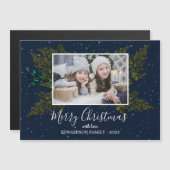 Rustieke familiefoto Vrolijke Kerstmis magnetische (Voorkant / Achterkant)