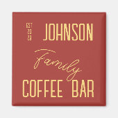 Rustieke familienaam Coffee Kitchen Magneet (Voorkant)