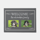 Rustieke familienaam foto collage welkom deurmat (Voorkant)