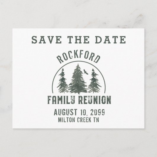 Rustieke Familiereünie SAVE THE DATE Boombomen Uitnodiging Briefkaart (Voorkant)